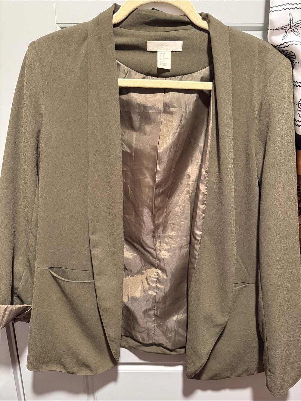 Women’s Olive Open-Front Blazer Jacket